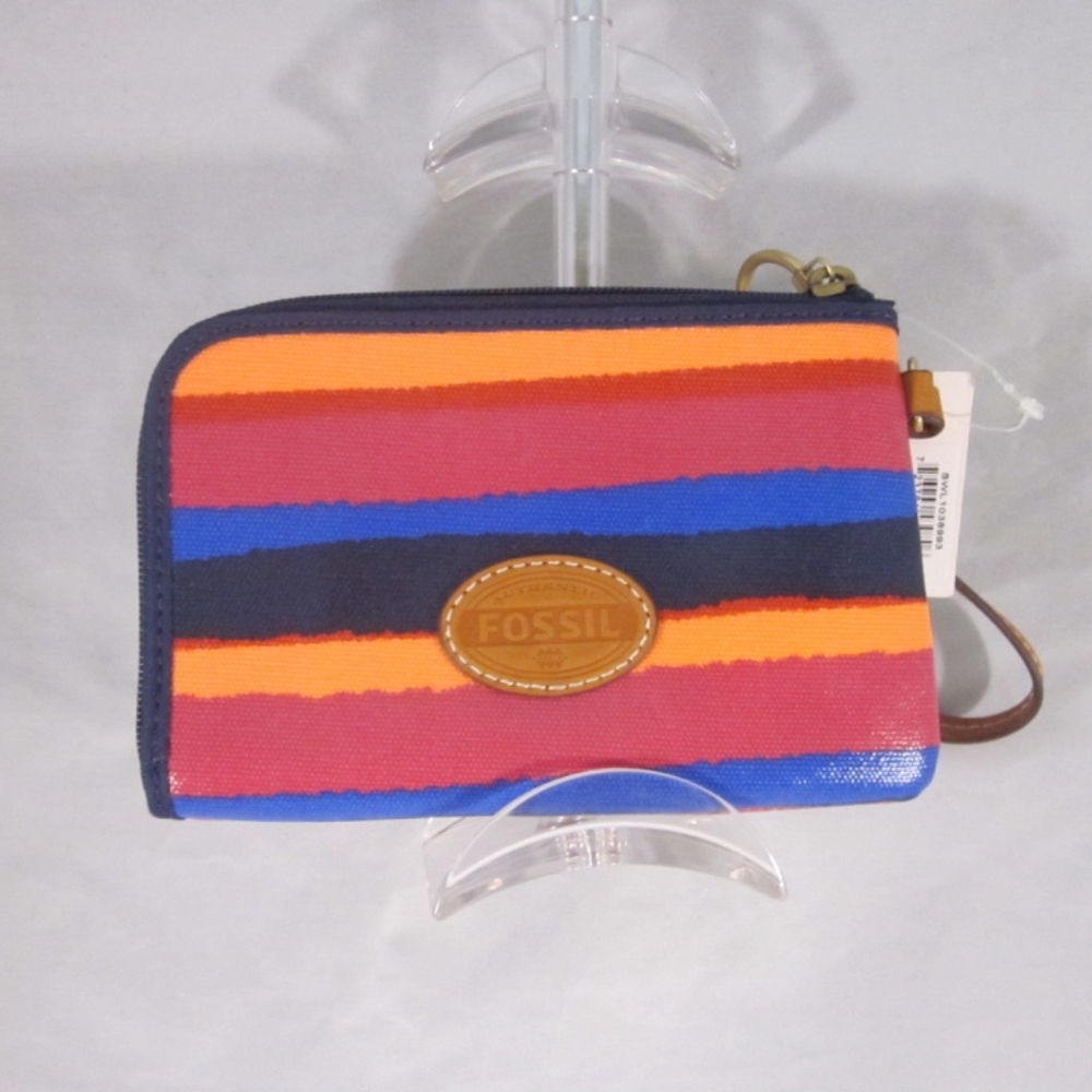 Fossil Keyper Wristlet Purse Stripe NWT